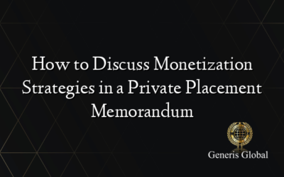 How to Discuss Monetization Strategies in a Private Placement Memorandum