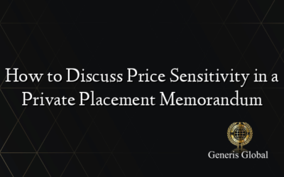 How to Discuss Price Sensitivity in a Private Placement Memorandum