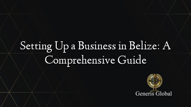 Setting Up a Business in Belize: A Comprehensive Guide