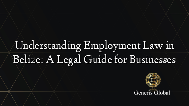 Understanding Employment Law in Belize: A Legal Guide for Businesses