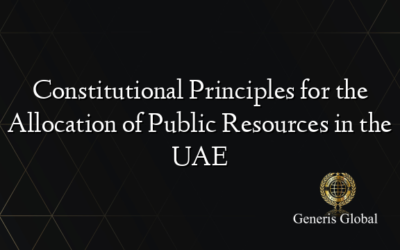 Constitutional Principles for the Allocation of Public Resources in the UAE