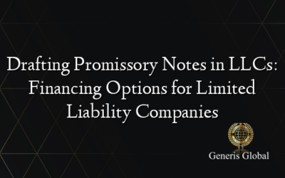 Drafting Promissory Notes in LLCs: Financing Options for Limited Liability Companies