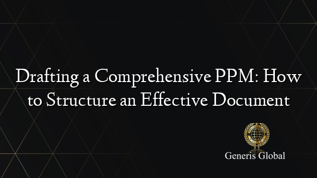 Drafting a Comprehensive PPM: How to Structure an Effective Document