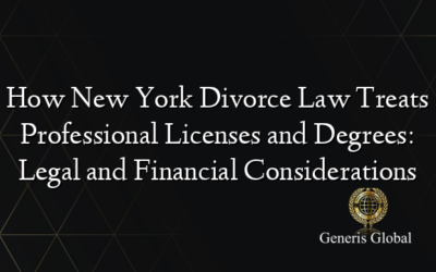 How New York Divorce Law Treats Professional Licenses and Degrees: Legal and Financial Considerations