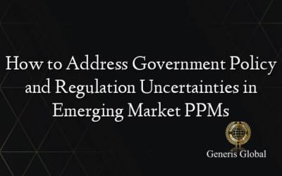 How to Address Government Policy and Regulation Uncertainties in Emerging Market PPMs