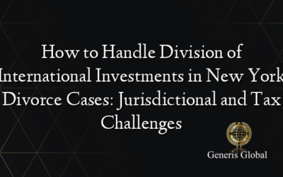 How to Handle Division of International Investments in New York Divorce Cases: Jurisdictional and Tax Challenges