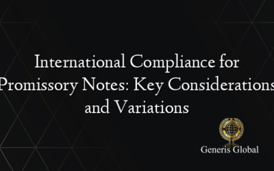 International Compliance for Promissory Notes: Key Considerations and Variations