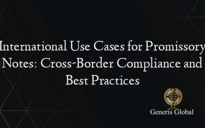International Use Cases for Promissory Notes: Cross-Border Compliance and Best Practices