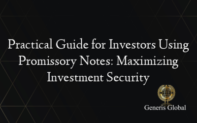 Practical Guide for Investors Using Promissory Notes: Maximizing Investment Security