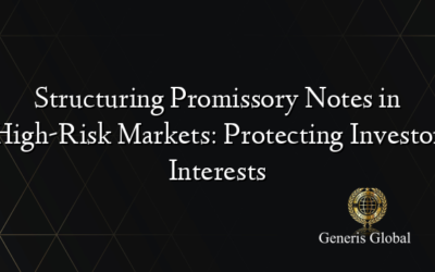 Structuring Promissory Notes in High-Risk Markets: Protecting Investor Interests