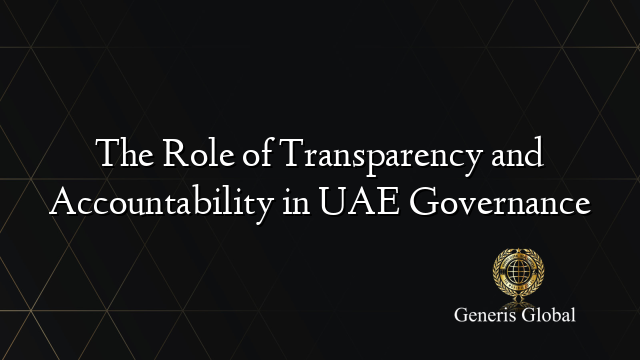 The Role of Transparency and Accountability in UAE Governance