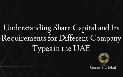 Understanding Share Capital and Its Requirements for Different Company Types in the UAE