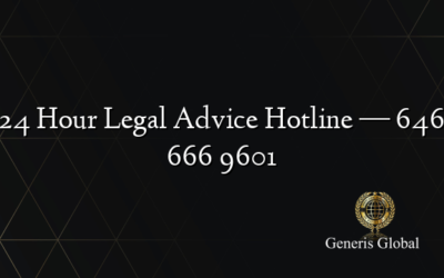 24 Hour Legal Advice Hotline — 646 666 9601