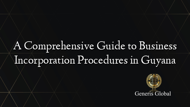 A Comprehensive Guide to Business Incorporation Procedures in Guyana