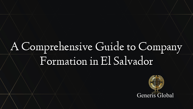 A Comprehensive Guide to Company Formation in El Salvador