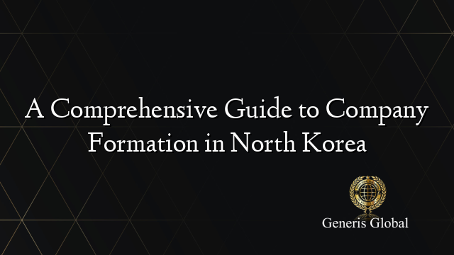A Comprehensive Guide to Company Formation in North Korea