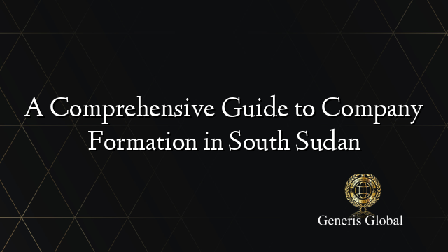A Comprehensive Guide to Company Formation in South Sudan