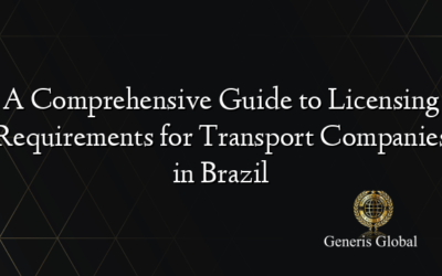 A Comprehensive Guide to Licensing Requirements for Transport Companies in Brazil