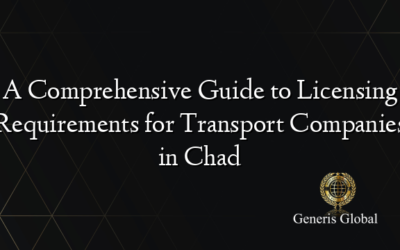 A Comprehensive Guide to Licensing Requirements for Transport Companies in Chad