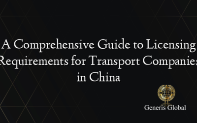 A Comprehensive Guide to Licensing Requirements for Transport Companies in China