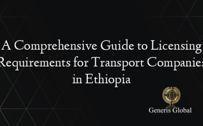 A Comprehensive Guide to Licensing Requirements for Transport Companies in Ethiopia