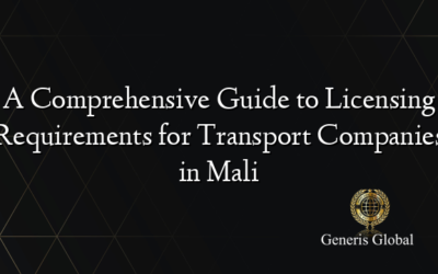 A Comprehensive Guide to Licensing Requirements for Transport Companies in Mali