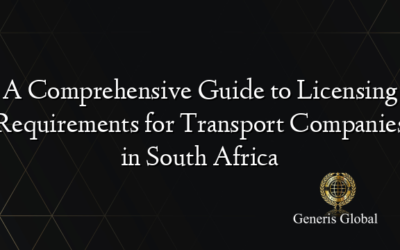 A Comprehensive Guide to Licensing Requirements for Transport Companies in South Africa