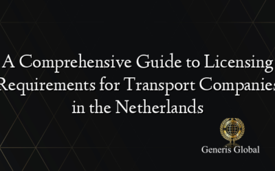 A Comprehensive Guide to Licensing Requirements for Transport Companies in the Netherlands