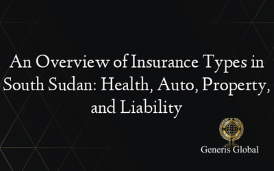 An Overview of Insurance Types in South Sudan: Health, Auto, Property, and Liability