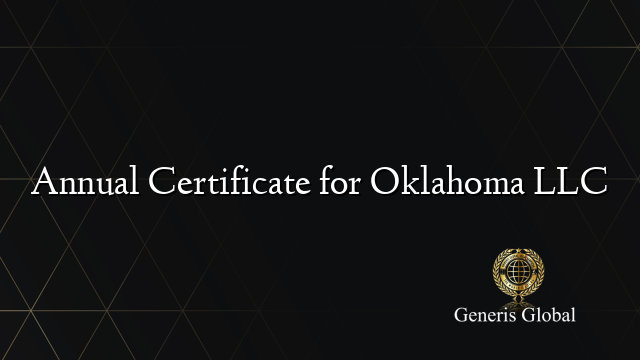 Annual Certificate for Oklahoma LLC