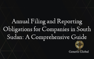 Annual Filing and Reporting Obligations for Companies in South Sudan: A Comprehensive Guide