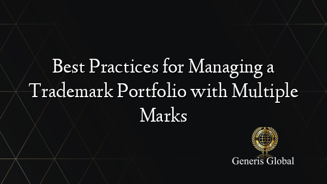 Best Practices for Managing a Trademark Portfolio with Multiple Marks
