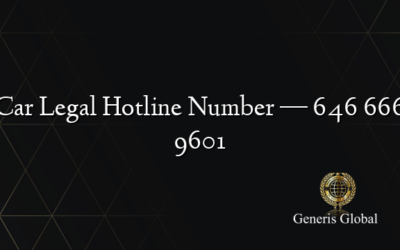 Car Legal Hotline Number — 646 666 9601