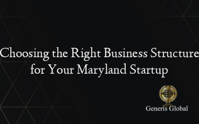 Choosing the Right Business Structure for Your Maryland Startup