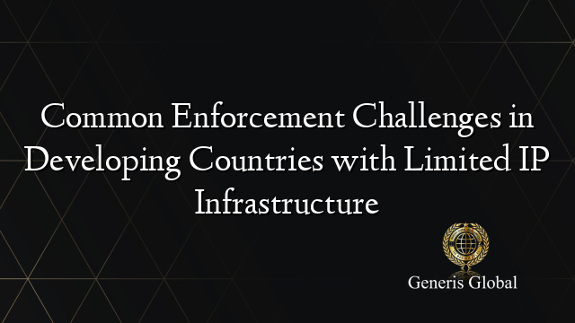 Common Enforcement Challenges in Developing Countries with Limited IP Infrastructure