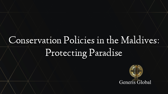 Conservation Policies in the Maldives: Protecting Paradise