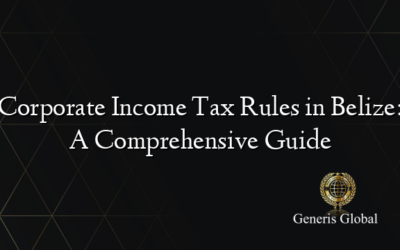 Corporate Income Tax Rules in Belize: A Comprehensive Guide