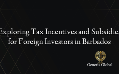 Exploring Tax Incentives and Subsidies for Foreign Investors in Barbados