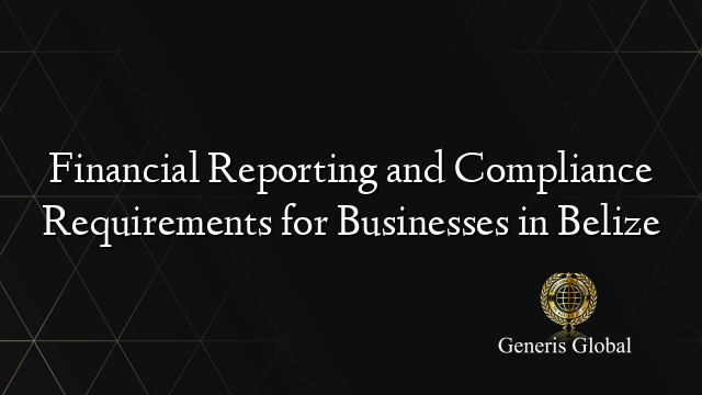 Financial Reporting and Compliance Requirements for Businesses in Belize