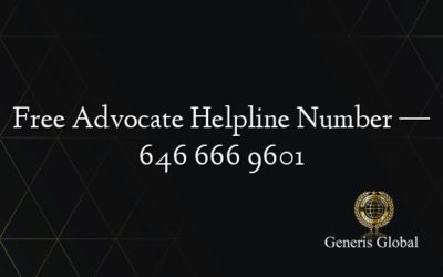 Free Advocate Helpline Number — 646 666 9601