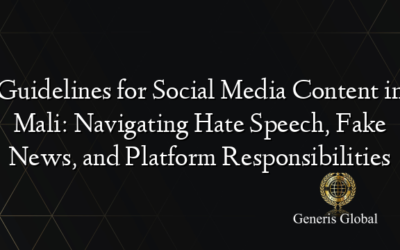 Guidelines for Social Media Content in Mali: Navigating Hate Speech, Fake News, and Platform Responsibilities