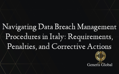 Navigating Data Breach Management Procedures in Italy: Requirements, Penalties, and Corrective Actions