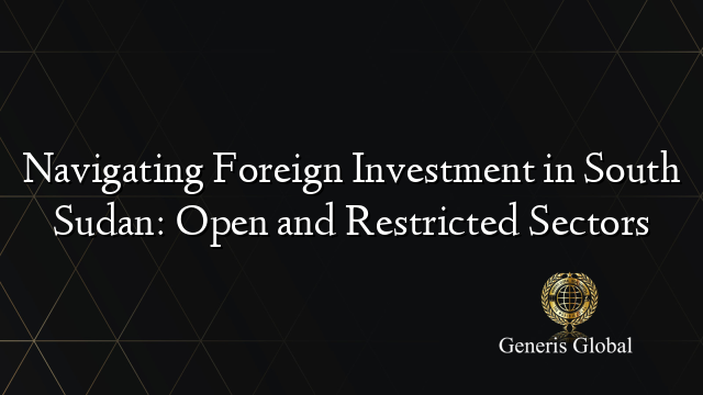 Navigating Foreign Investment in South Sudan: Open and Restricted Sectors