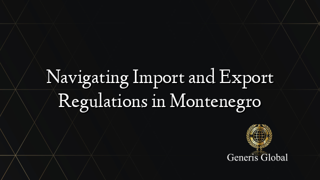 Navigating Import and Export Regulations in Montenegro