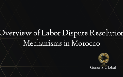 Overview of Labor Dispute Resolution Mechanisms in Morocco
