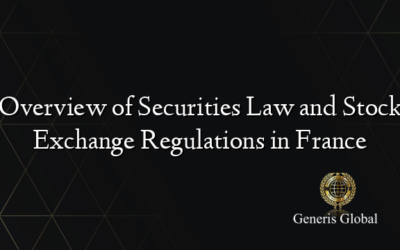 Overview of Securities Law and Stock Exchange Regulations in France