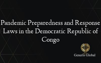 Pandemic Preparedness and Response Laws in the Democratic Republic of Congo