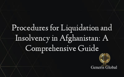 Procedures for Liquidation and Insolvency in Afghanistan: A Comprehensive Guide