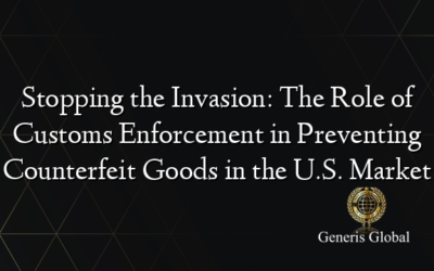 Stopping the Invasion: The Role of Customs Enforcement in Preventing Counterfeit Goods in the U.S. Market