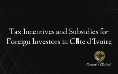 Tax Incentives and Subsidies for Foreign Investors in Côte d’Ivoire